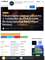 5 Best Crypto Casinos: List of the 5 Trusted Bitcoin Casinos with No Rules Bonuses (Real Player Review) | Live Bitcoin News