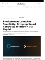 Blockstream Launches Simplicity, Bringing Smart Contracts to Bitcoin via Liquid - 