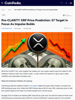 Pre-CLARITY XRP Price Prediction: $7 Target in Focus As Impulse Builds