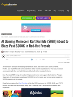AI Gaming Memecoin Kart Rumble ($RBT) About to Blaze Past $200K in Red-Hot Presale