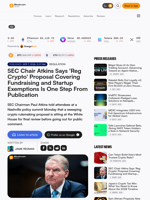 SEC Chair Atkins Says 'Reg Crypto' Proposal Covering Fundraising and Startup Exemptions Is One Step From Publication – Regulation Bitcoin News