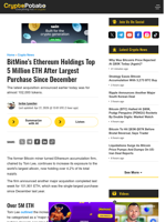 BitMine's Ethereum Holdings Top 5 Million ETH After Largest Purchase Since December