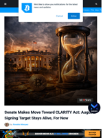 Senate Makes Move Toward CLARITY Act: August Signing Target Stays Alive, For Now | Bitcoinist.com