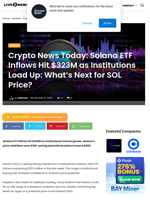 Crypto News Today: Solana ETF Inflows Hit $323M as Institutions Load Up: What's Next for SOL Price? | Live Bitcoin News