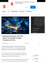 Hyperliquid Donates 10k HYPE Tokens To ZachXBT In Major Transparency Push - NullTX