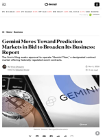 Gemini Moves Toward Prediction Markets in Bid to Broaden Its Business: Report - Decrypt