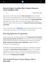 Record Highs Crumble After Federal Reserve Chair Hawkish Shift - Visionary Financial