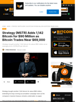 Strategy (MSTR) Adds 1,142 Bitcoin For $90 Million