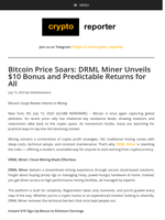 Bitcoin Price Soars: DRML Miner Unveils $10 Bonus and Predictable Returns for All