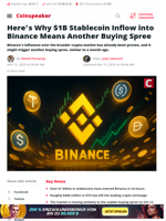 $1B Stablecoin Inflow to Binance Signals Buying Spree
