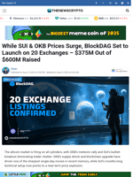 While SUI & OKB Prices Surge, BlockDAG Set to Launch on 20 Exchanges - $375M Out of $600M Raised
