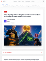 "Why Buy High After Selling Lower?" Traders Push Back on Strategy’s Latest $80K BTC Purchase | NullTX