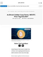 As Bitcoin Golden Cross Forms, Will BTC Price Tag $113,000?