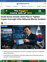 South Korea Unveils 2026 Plan to Tighten Crypto Oversight After Bithumb Bitcoin Incident - TheNewsCrypto