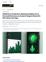 HOOD Price Prediction: Robinhood Slides 6% to Oversold Extremes as Analyst Targets Stand 44–54% Above the Tape - Blockchain.News