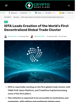 IOTA Leads Creation of the World’s First Decentralized Global Trade Cluster