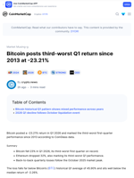 Bitcoin posts third-worst Q1 return since 2013 at -23.21%: Guest Post by crypto.news | CoinMarketCap