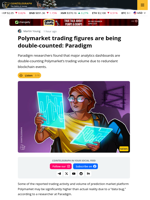 Polymarket Volume Double Counted In Analytics Dashboards