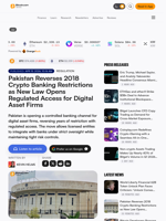Pakistan Reverses 2018 Crypto Banking Restrictions as New Law Opens Regulated Access for Digital Asset Firms – Regulation Bitcoin News