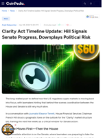 Clarity Act Timeline Update: Hill Signals Senate Progress, Downplays Political Risk