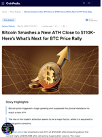 Bitcoin Smashes a New ATH at $109,845-Here’s What's Next for BTC Price Rally
