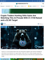 Crypto Traders Hunting 500x Gains Are Watching This AI Presale With $1.91M Raised and a $2.80 Target