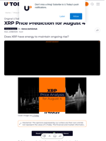 XRP Price Prediction for August 4