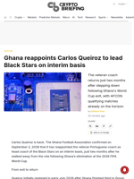 Ghana reappoints Carlos Queiroz to lead Black Stars on interim basis