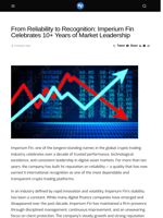 From Reliability to Recognition: Imperium Fin Celebrates 10+ Years of Market Leadership - Visionary Financial