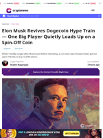 Elon Musk Sparks Dogecoin Buzz, Trader Scoops Up Spin-Off Coin