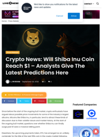 Crypto News: Will Shiba Inu Coin Reach $1 - Analysts Give The Latest Predictions Here | Live Bitcoin News