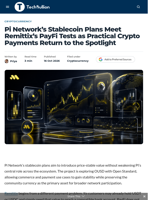 Pi Network's Stablecoin Plans Meet Remittix's PayFi Tests as Practical Crypto Payments Return to the Spotlight - TechBullion