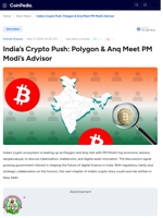 India’s Crypto Push: Polygon & Anq Meet PM Modi’s Advisor
