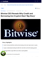 Bitwise CEO Reveals Why Credit and Borrowing Are Crypto’s Next ‘Big Story’ 