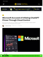 Microsoft Accused of Inflating ChatGPT Prices Through Cloud Control - CoinCentral
