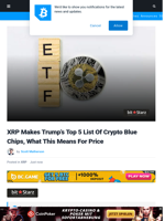 XRP Makes Trump’s Top 5 List Of Crypto Blue Chips, What This Means For Price | Bitcoinist.com