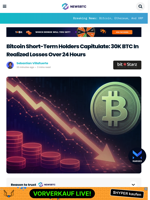 Bitcoin Short-Term Holders Capitulate: 30K BTC In Realized Losses Over 24 Hours