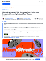 MicroStrategy's STRK Becomes Top Performing Perpetual Security