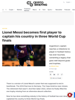 Lionel Messi becomes first player to captain his country in three World Cup finals