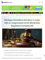 Michigan lawmakers introduce 4 crypto bills as Congressmen revive Blockchain Regulatory Certainty bill - CoinJournal