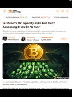 Is Bitcoin’s ‘9x’ liquidity spike bull trap? Assessing BTC's $67K floor - AMBCrypto