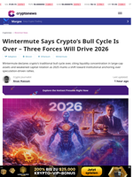 Wintermute Says Crypto's Bull Cycle Is Over – Three Forces Will Drive 2026
