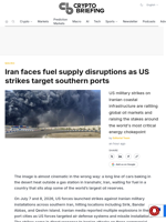 Iran faces fuel supply disruptions as US strikes target southern ports