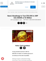 Here’s Roadmap to Turn $10,000 in XRP Into $500K or $1 Million