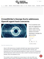 CrowdStrike's George Kurtz addresses OpenAI agent hack concerns