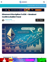 Ethereum Price Spikes To $3K — Breakout Confirms Bullish Trend