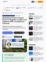 Zimbabwe Pushes Crypto Firms to Register as New Law Tightens AML Compliance Controls