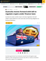 Australia Introduces Bill to License Crypto Exchanges