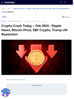 Crypto Crash Today - Feb 26th : Ripple News, Bitcoin Price, SBF Crypto, Trump UN Resolution