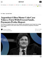 Argentina's Libra Meme Coin Case Takes a Turn With Frozen Funds, Payments Probe: Report - Decrypt